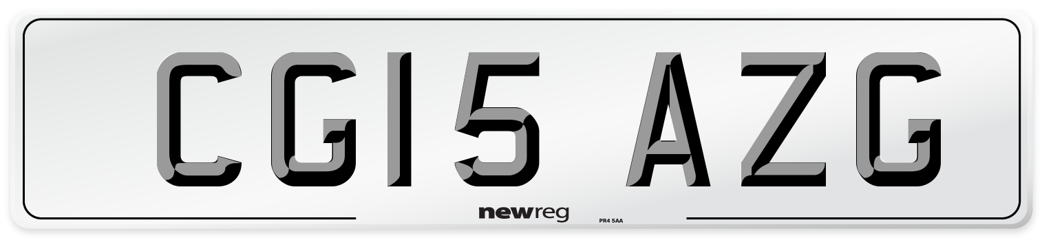 CG15 AZG Number Plate from New Reg